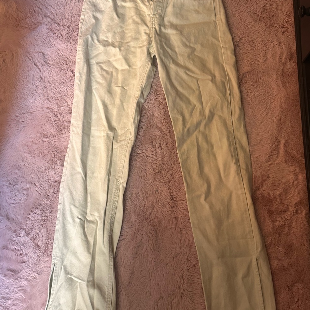 Pale Green Slim Dress Pants